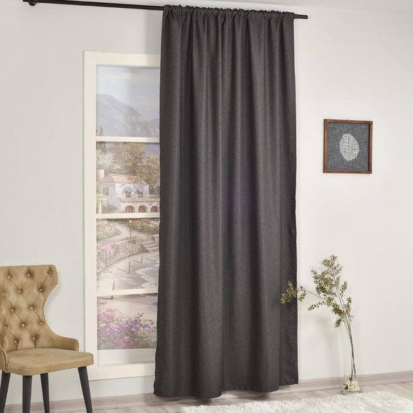 casanema Other - Casanema Home Decor Curtain 1 Panel Linen Look (52" W x 120" L) BLACK